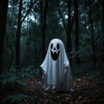 Default_create_an_evil_ghost_with_big_smile_in_the_dark_forest_0